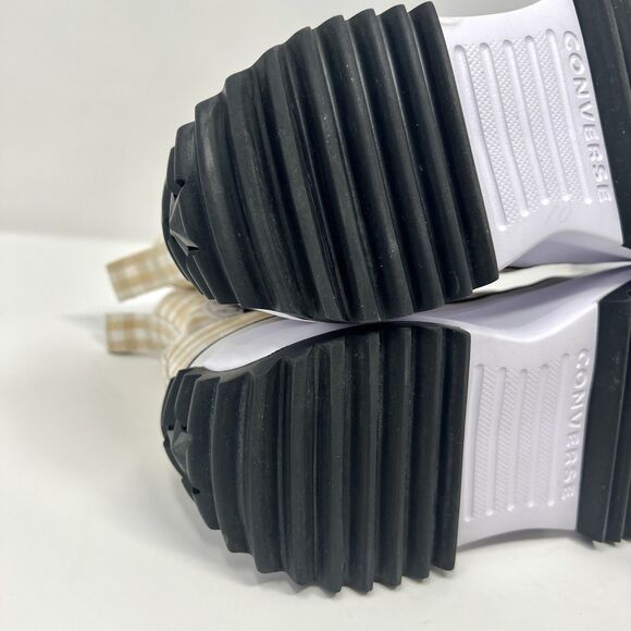 Converse Run Star Hike Shoes Sz 10.5 Gingham Chunky Platform High-Top Sneakers - Picture 9 of 13